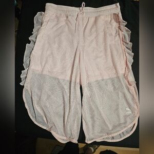Puma pink ruffle basketball style shorts